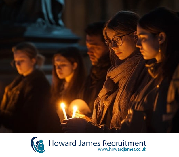 A serene image of a candlelit vigil with people in quiet reflection, symbolizing mourning and remembrance. A serene image of a candlelit vigil with people in quiet reflection, symbolizing mourning and remembrance.