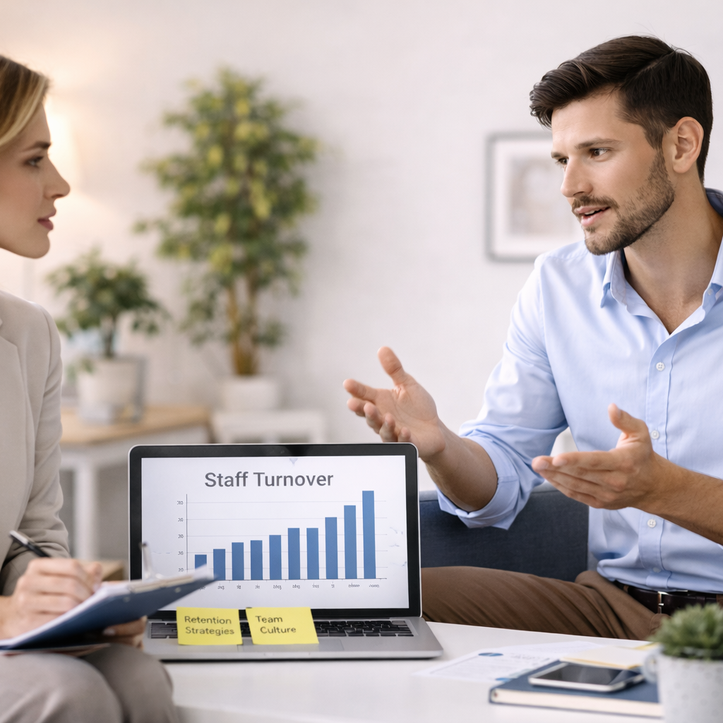 Discussing staff retention strategies