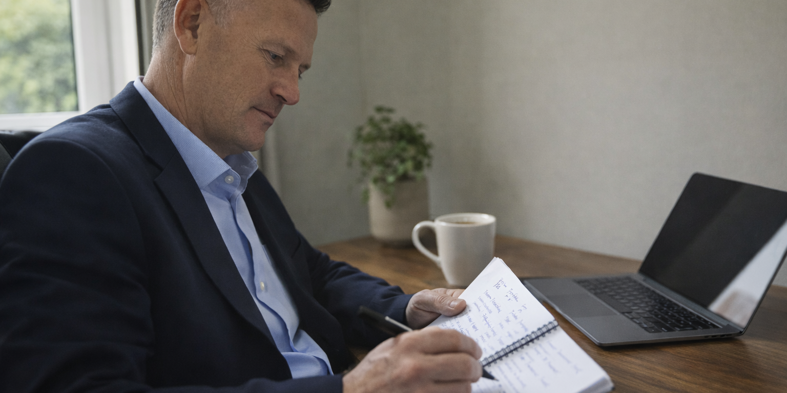 Focused businessman at his desk
