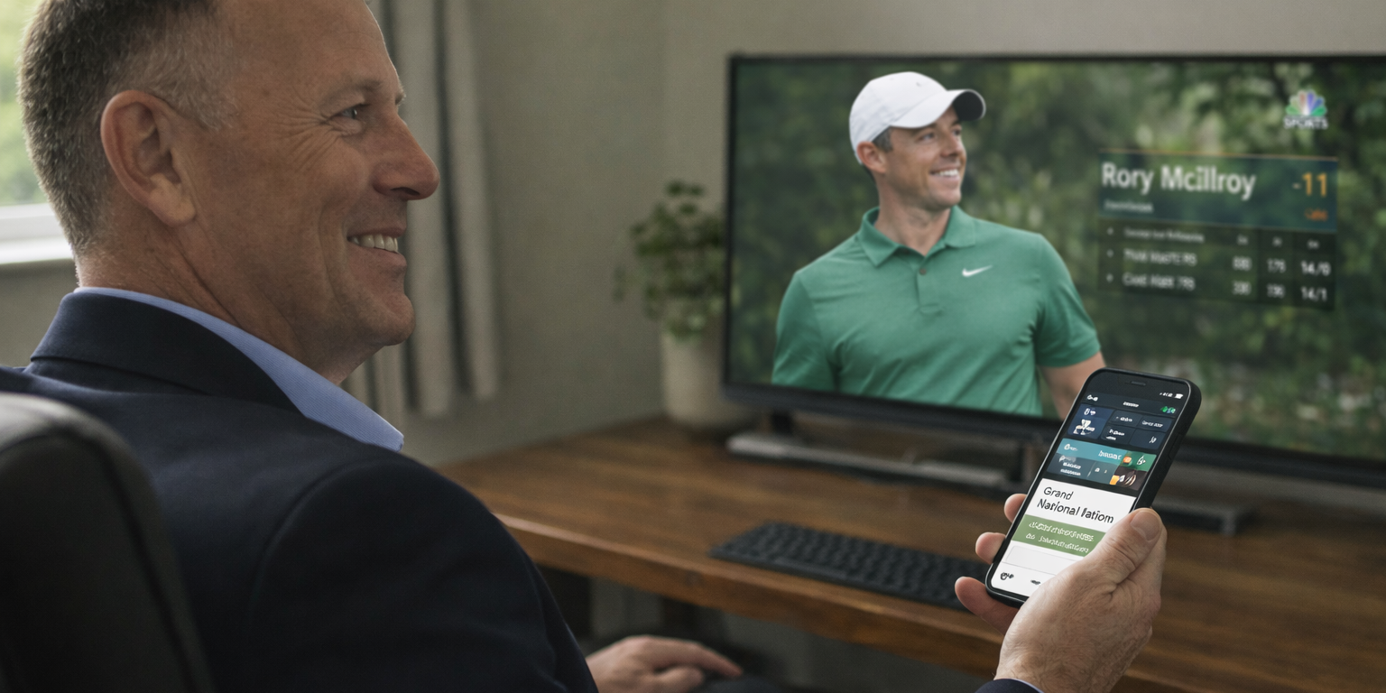 Howard Forster enjoying The Masters and Grand National