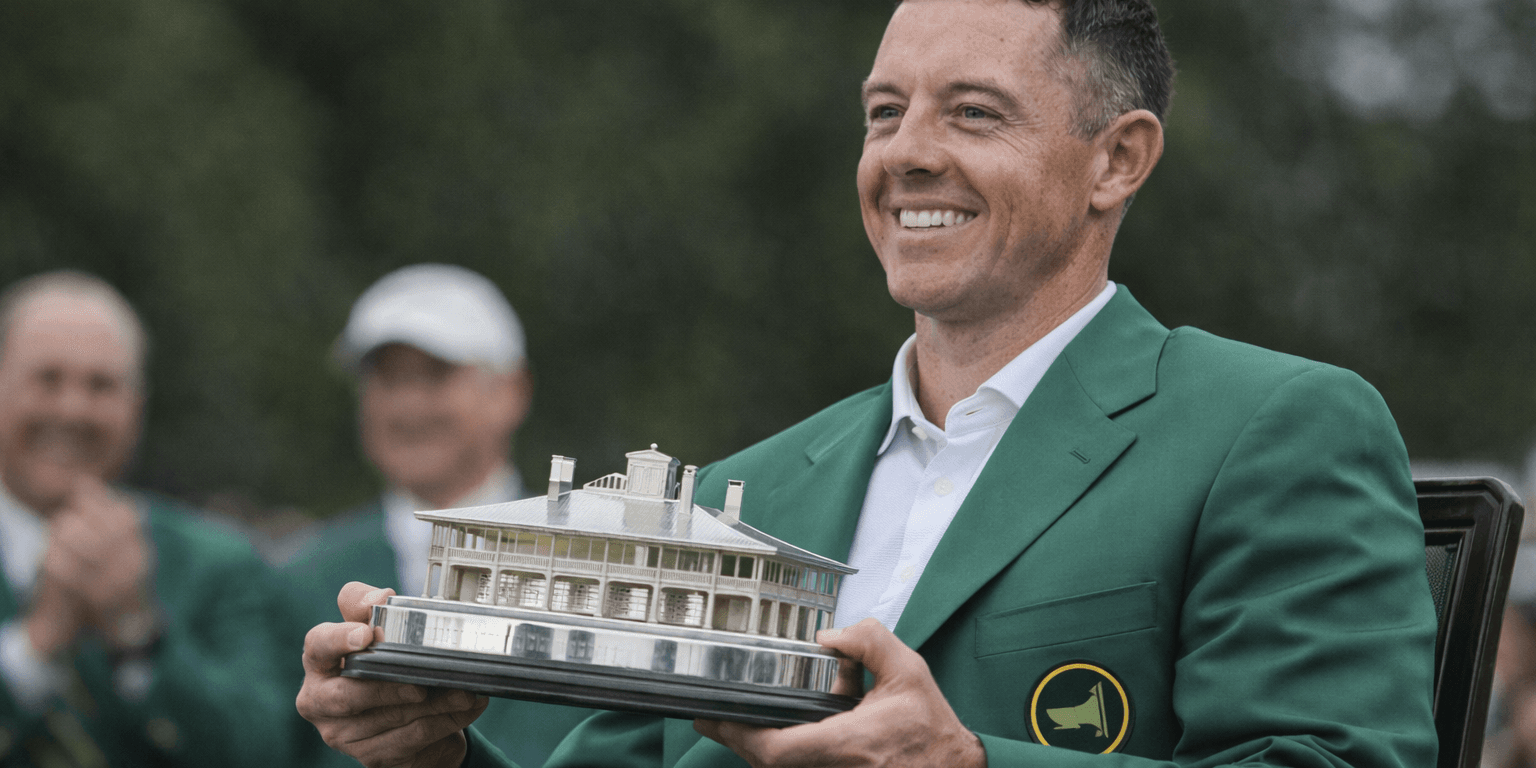 Rory McIlroy with Masters trophy Rory McIlroy with Masters trophy