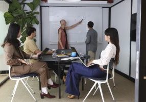 Diverse business people during meeting in office